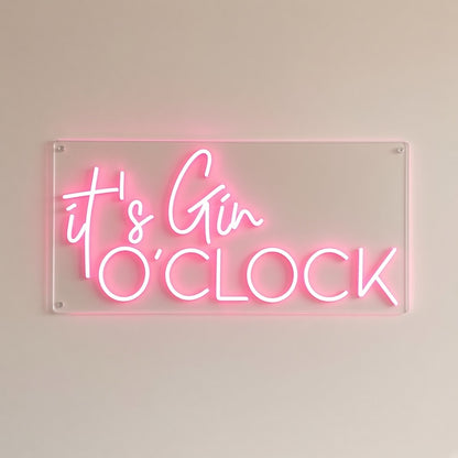 It's Gin O'Clock LED Neon Sign - natural light view