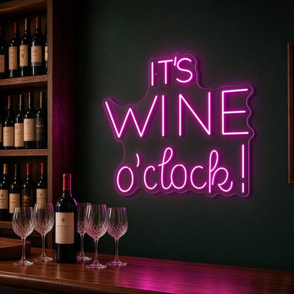 It's Wine O'Clock LED Neon Sign - advertising view