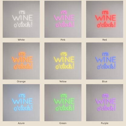 It's Wine O'Clock LED Neon Sign - nine-color grid