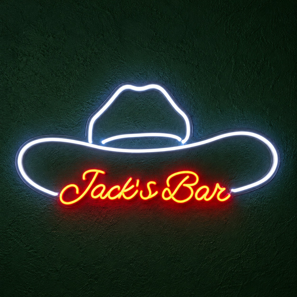 Jack's Bar Cowboy Hat LED Neon Sign - product hero