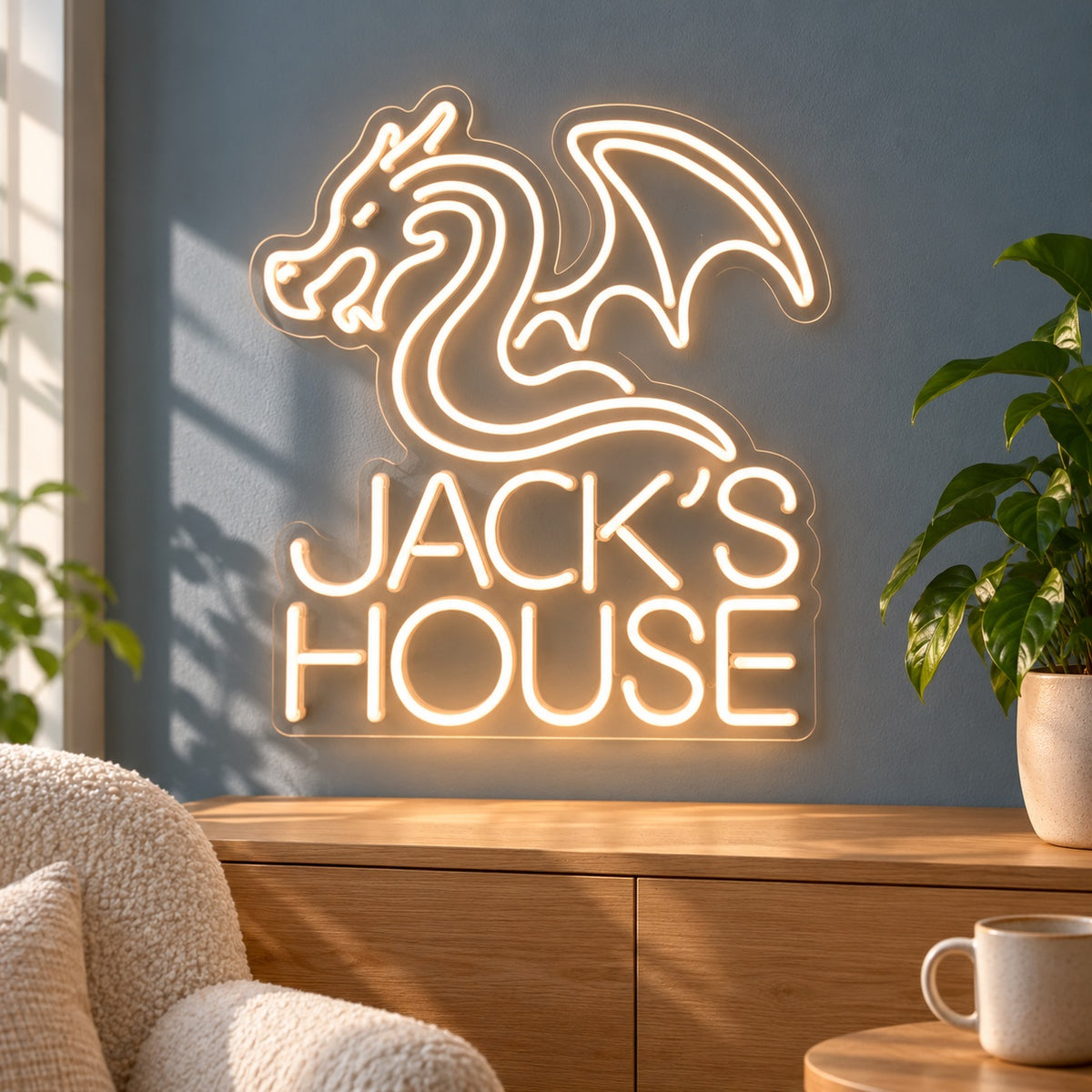 Jack's House Dragon LED Neon Sign - lifestyle view