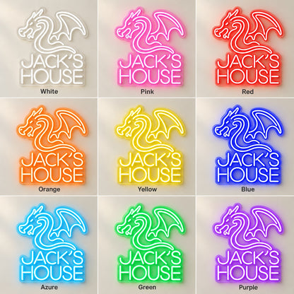 Jack's House Dragon LED Neon Sign - nine-color grid