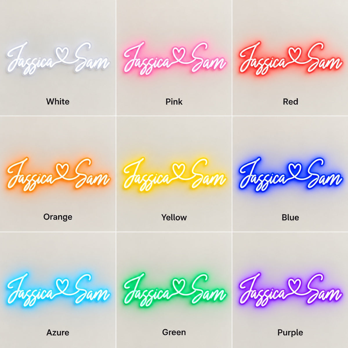 Jassica Sam LED Neon Sign - nine-color grid