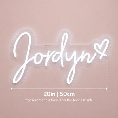 Jordyn LED Neon Sign - size guide