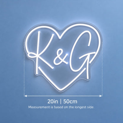 K & G LED Neon Sign - size guide
