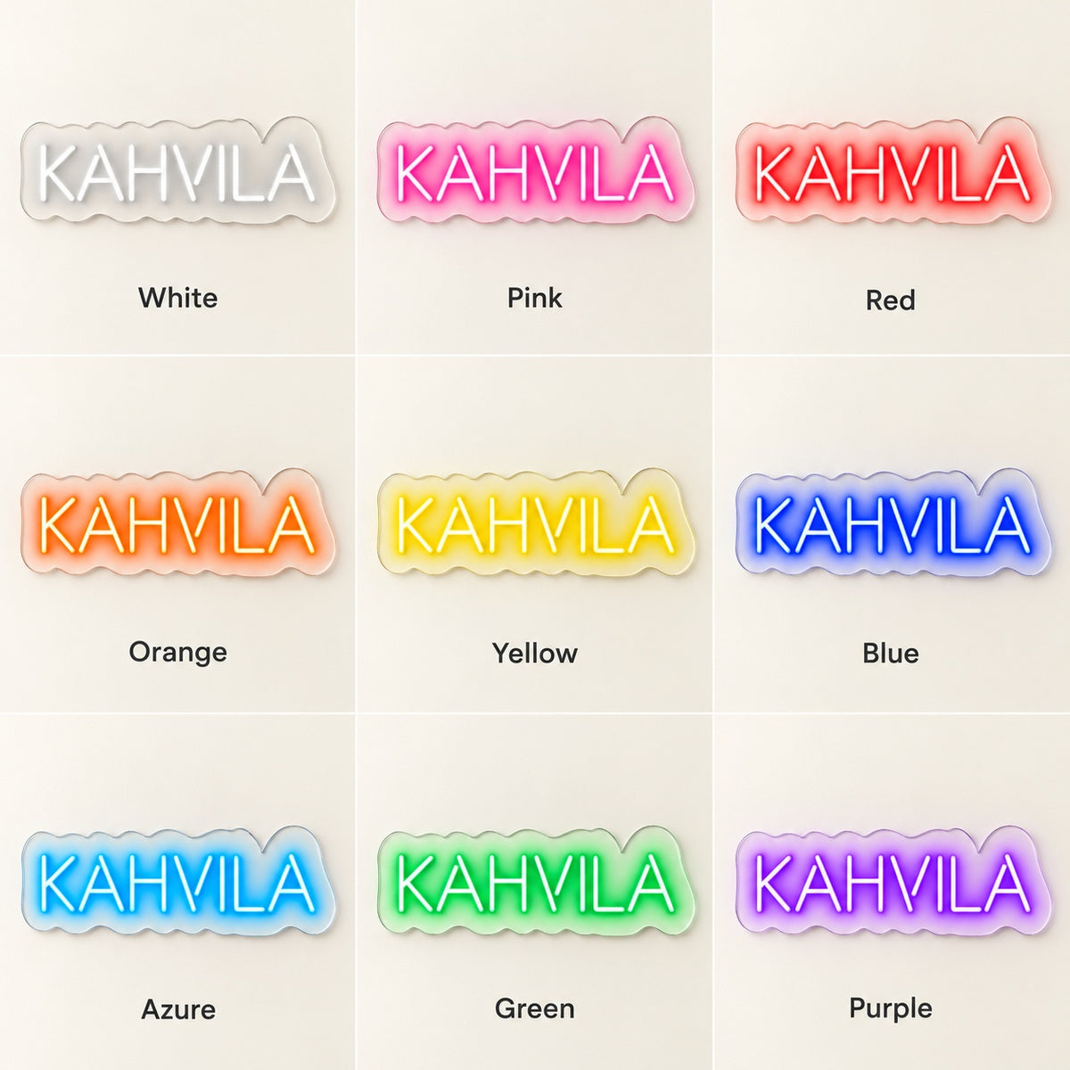 Kahvila LED Neon Sign - nine-color grid