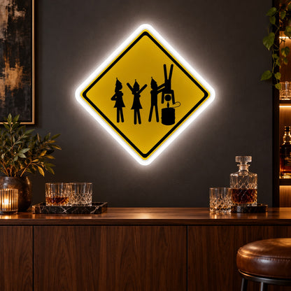 Keg Stand Party Warning LED Neon Sign - advertising view