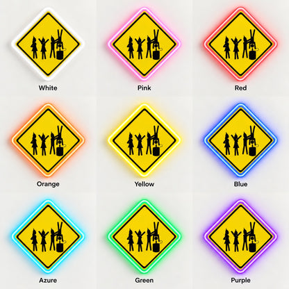 Keg Stand Party Warning LED Neon Sign - nine-color grid
