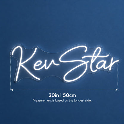 Kev Star LED Neon Sign - size guide