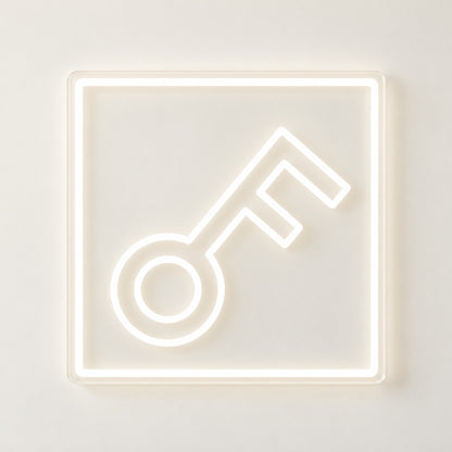 Key Outline LED Neon Sign - natural light view