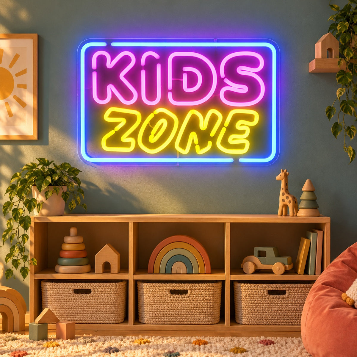 Kids Zone LED Neon Sign - advertising view
