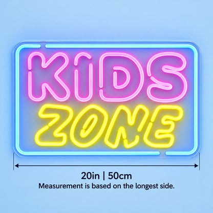Kids Zone LED Neon Sign - size guide