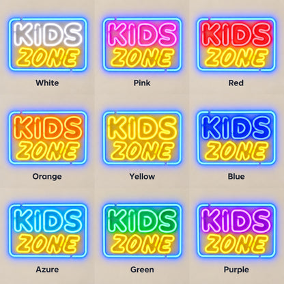 Kids Zone LED Neon Sign - nine-color grid