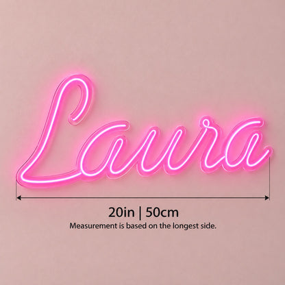 Laura LED Neon Sign - size guide