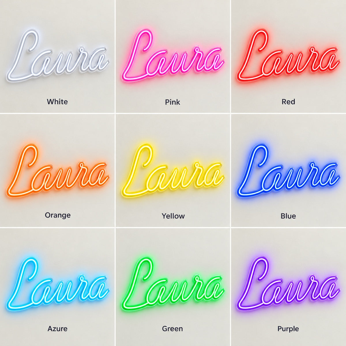 Laura LED Neon Sign - nine-color grid