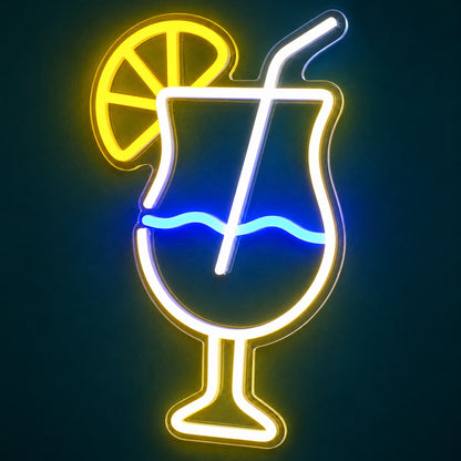 Lemon Cocktail Glass LED Neon Sign - product hero