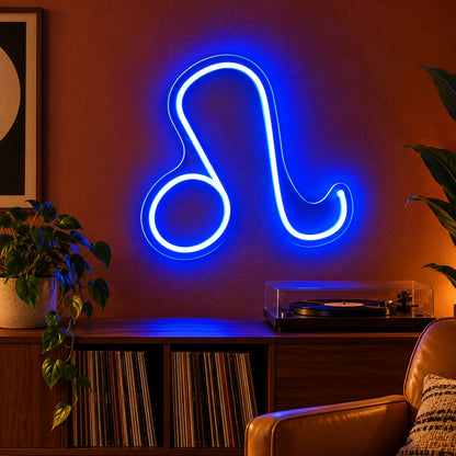 Leo Zodiac Symbol LED Neon Sign - advertising view