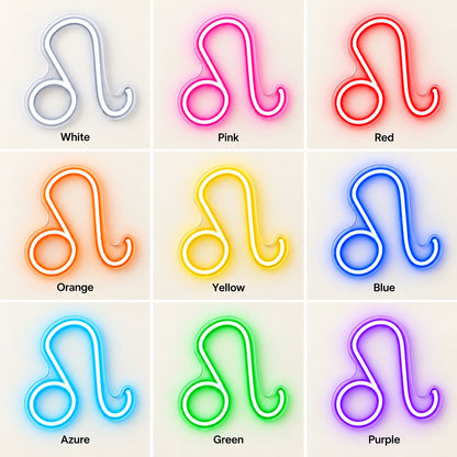 Leo Zodiac Symbol LED Neon Sign - nine-color grid