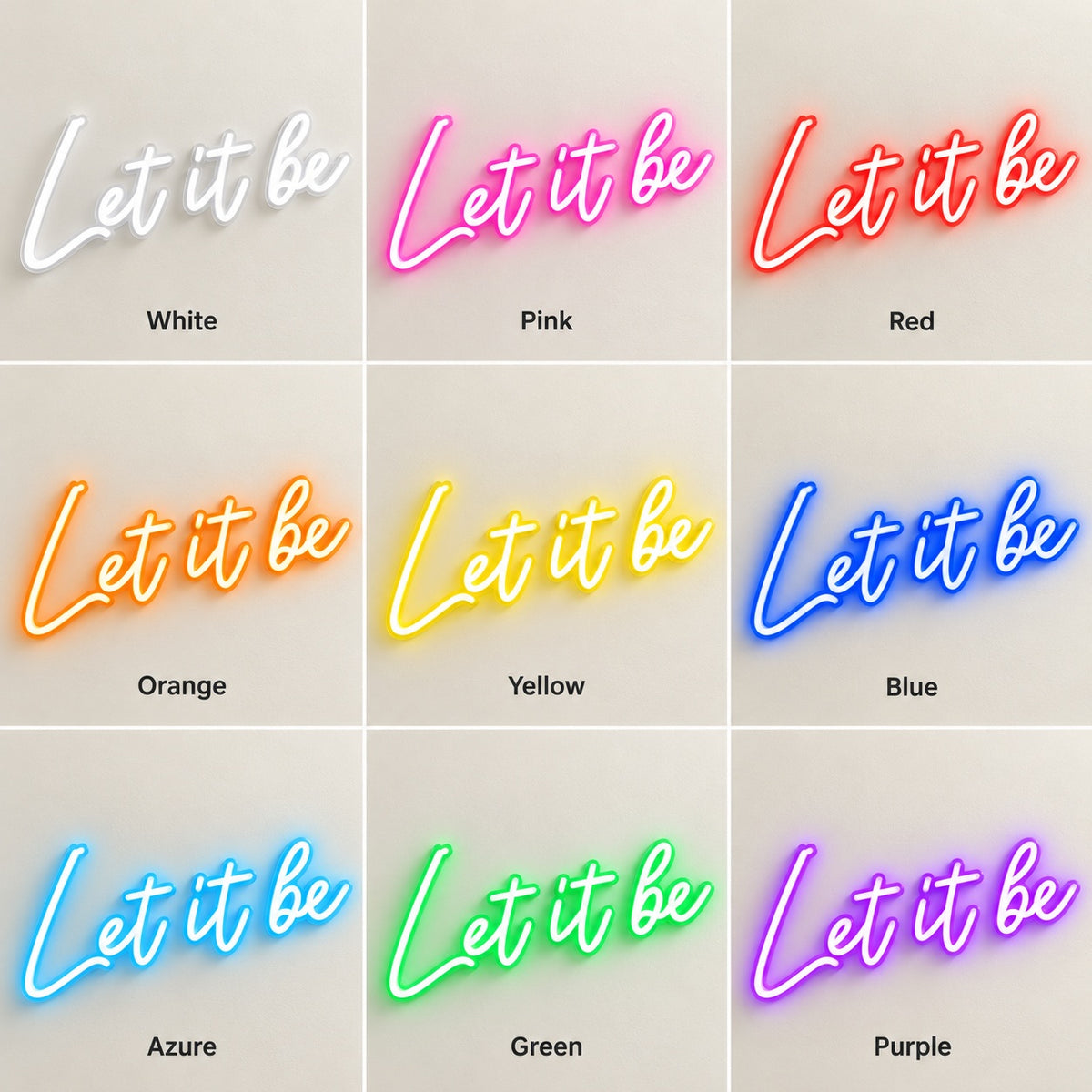Let It Be LED Neon Sign - nine-color grid
