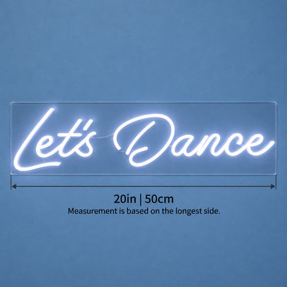 Let's Dance LED Neon Sign - size guide