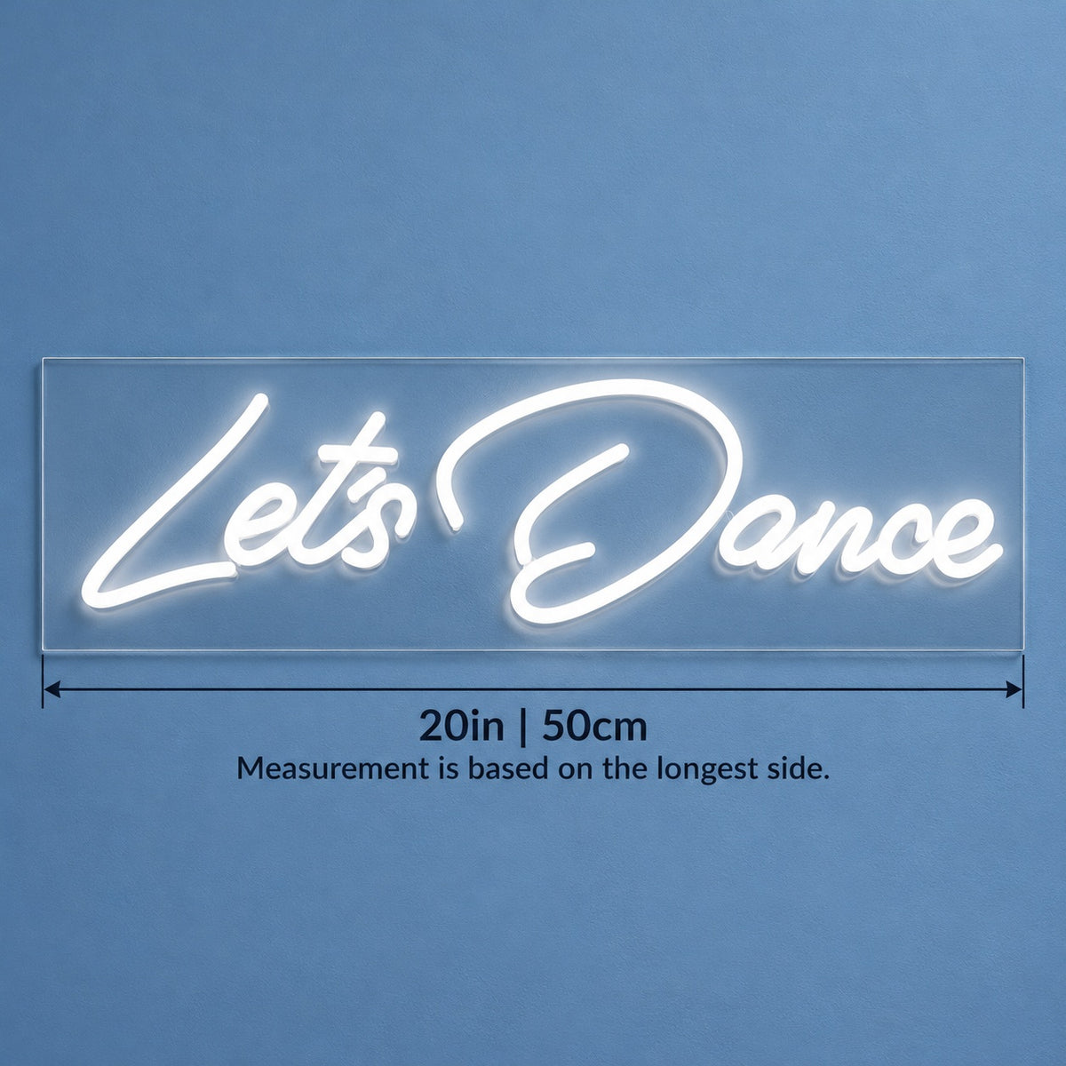 Let's Dance LED Neon Sign - size guide