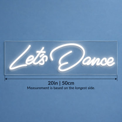 Let's Dance LED Neon Sign - size guide