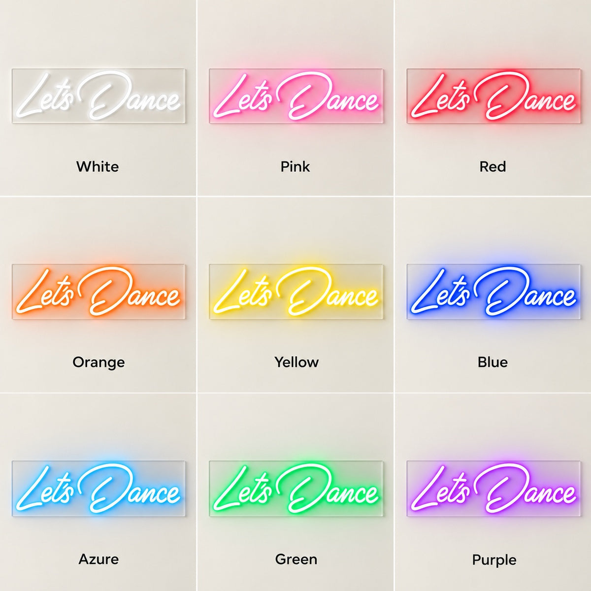 Let's Dance LED Neon Sign - nine-color grid