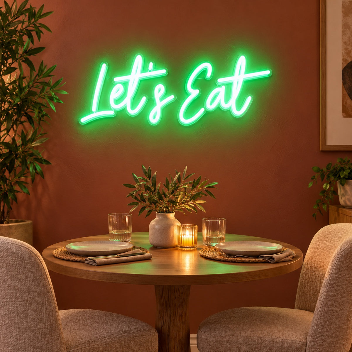 Let's Eat LED Neon Sign - advertising view