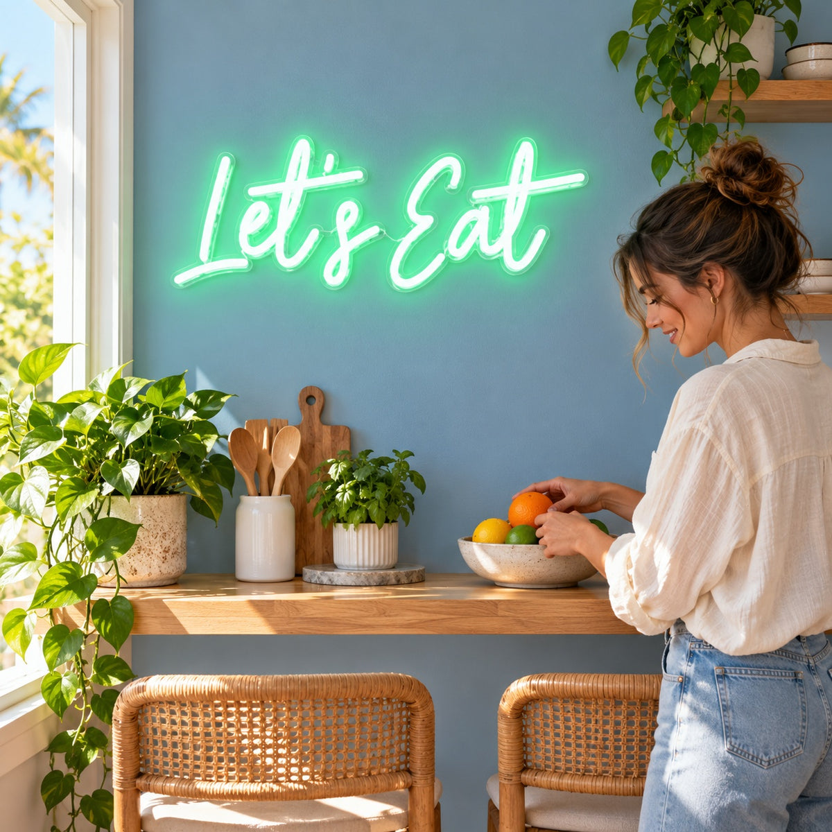 Let's Eat LED Neon Sign - lifestyle view