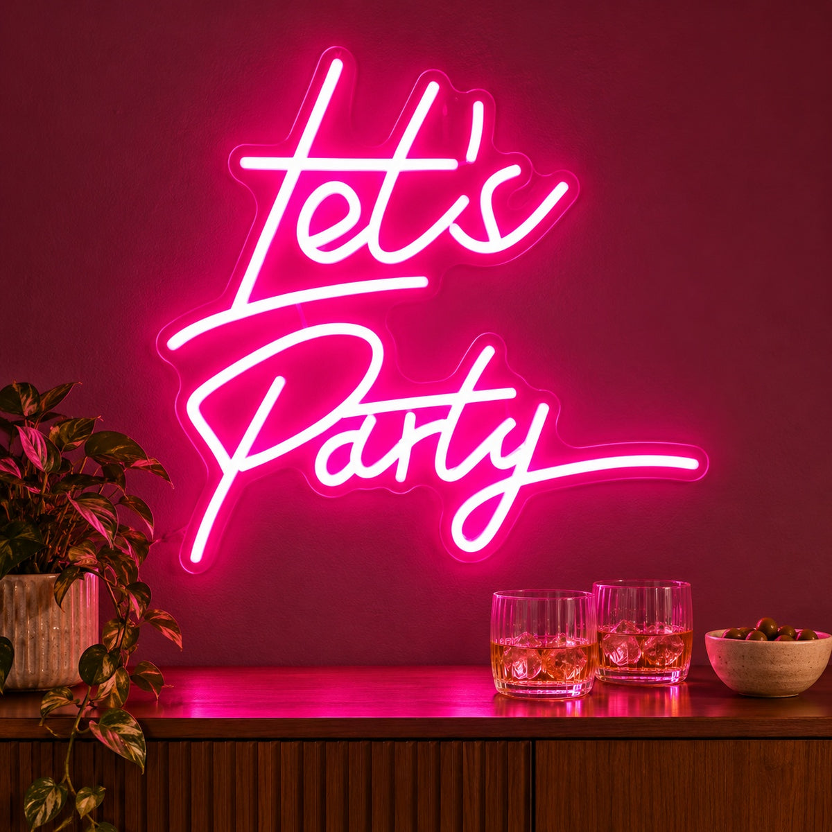 Let's Party LED Neon Sign - advertising view