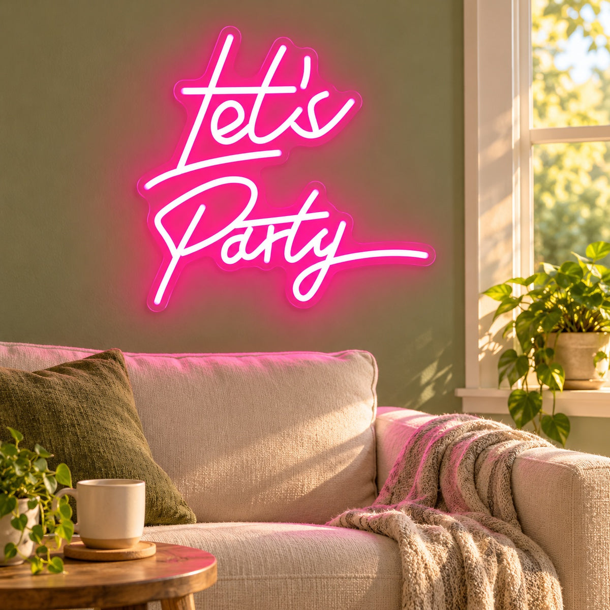 Let's Party LED Neon Sign - lifestyle view