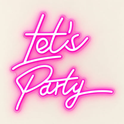 Let's Party LED Neon Sign - natural light view