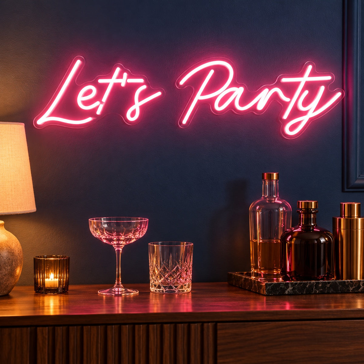 Let's Party LED Neon Sign - advertising view