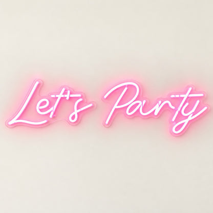 Let's Party LED Neon Sign - natural light view