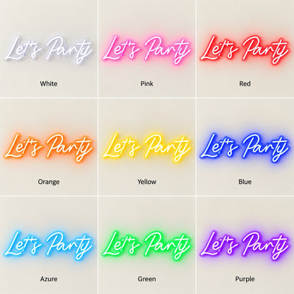 Let's Party LED Neon Sign - nine-color grid
