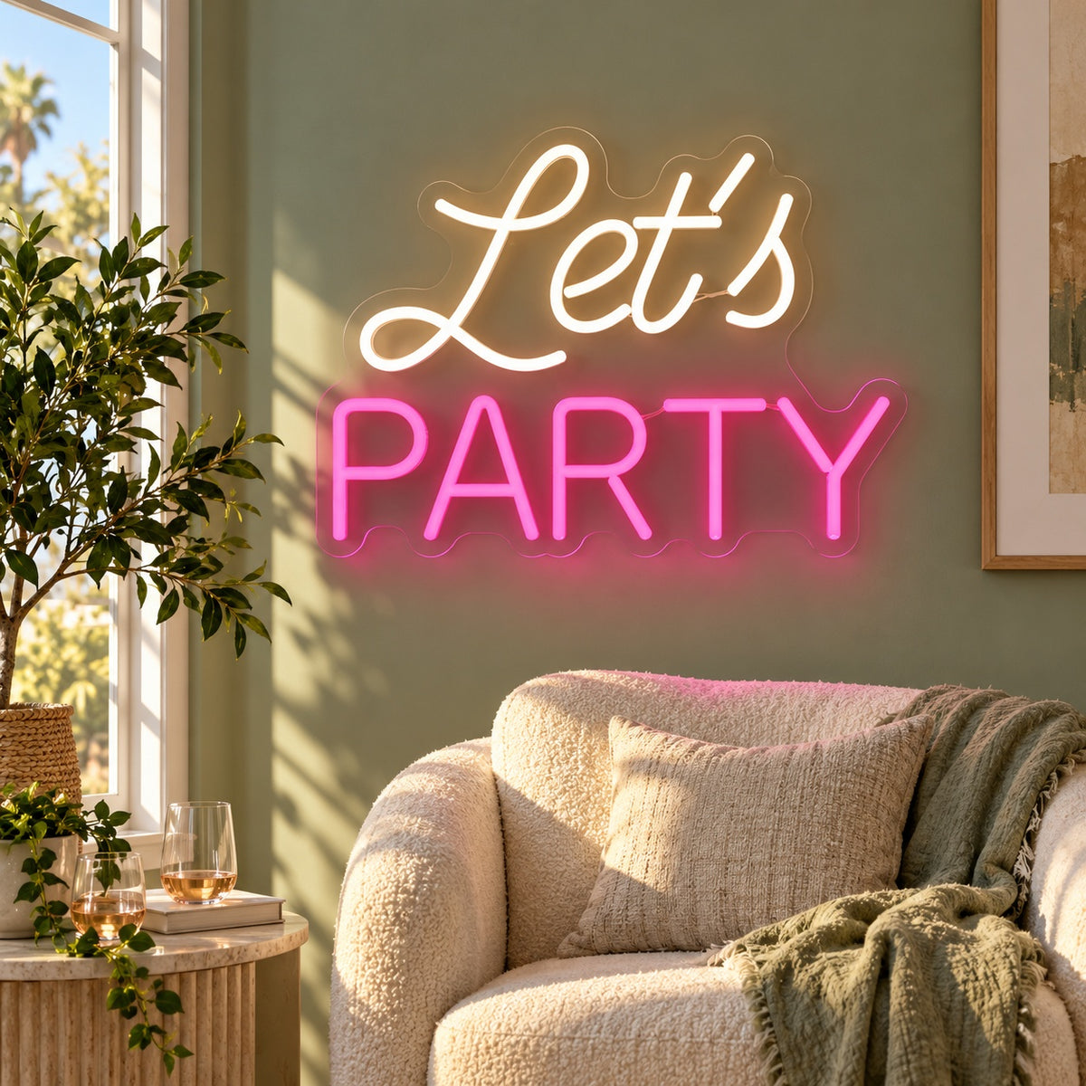 Let's Party LED Neon Sign - lifestyle view