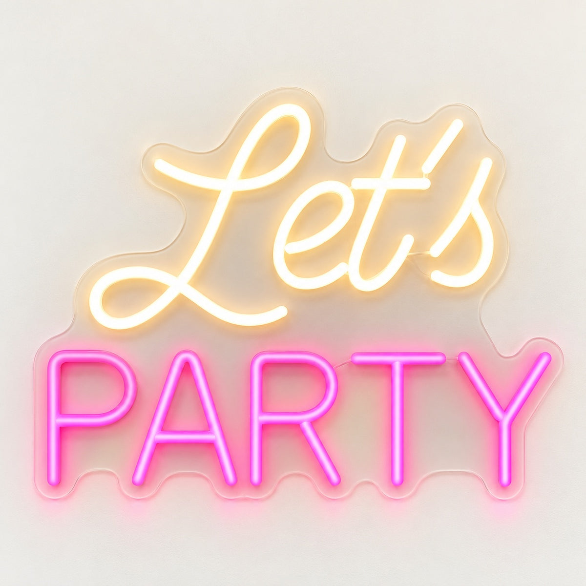 Let's Party LED Neon Sign - natural light view