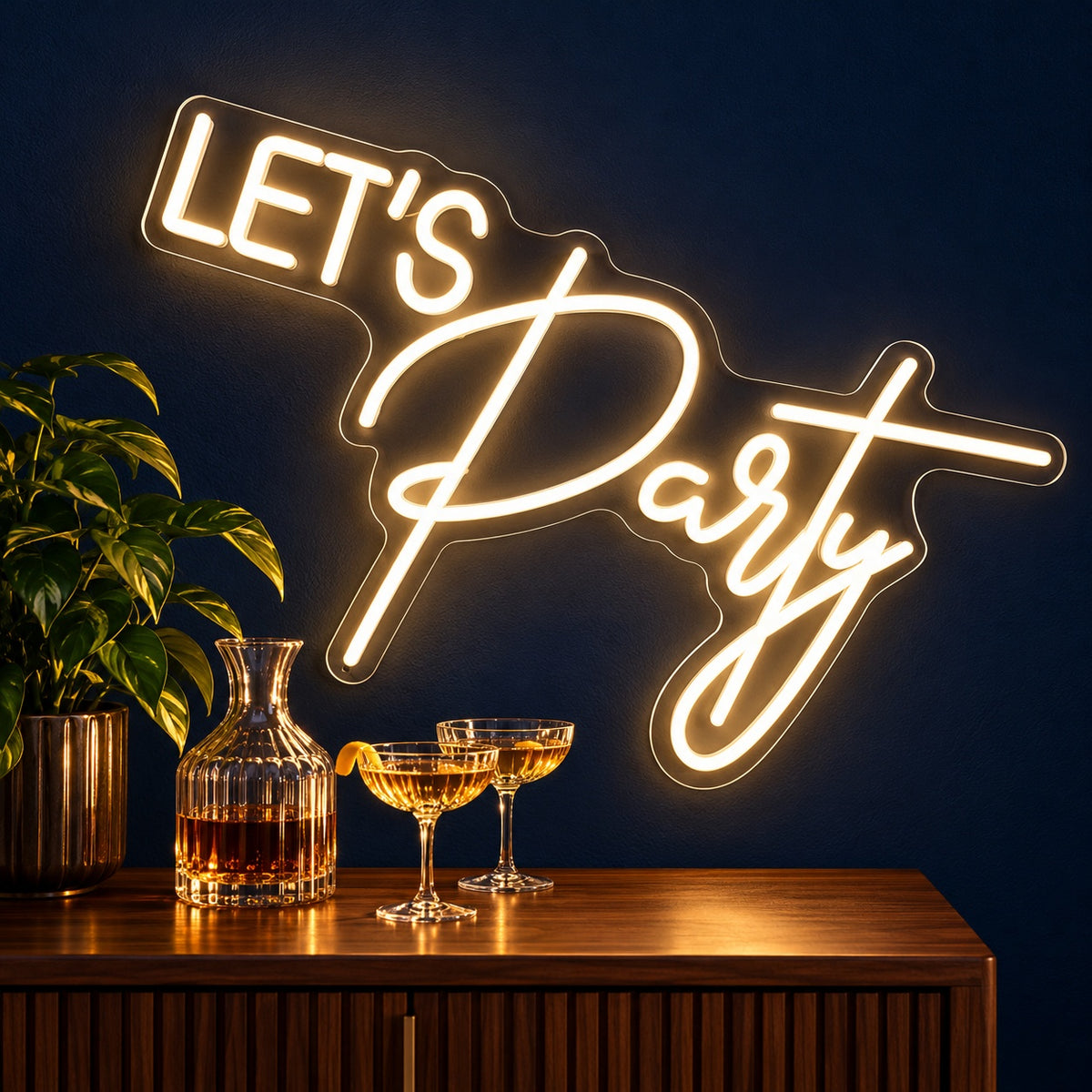 Let's Party LED Neon Sign - advertising view