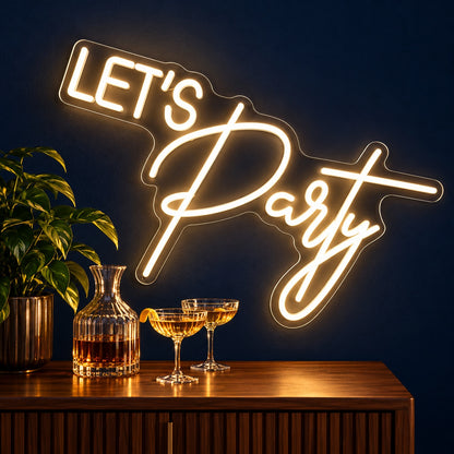 Let's Party LED Neon Sign - advertising view