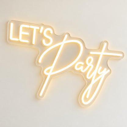 Let's Party LED Neon Sign - natural light view