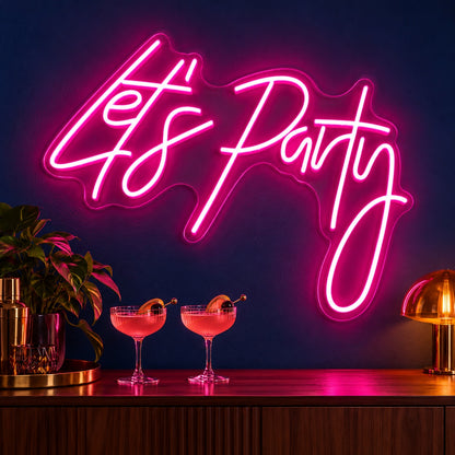 Let's Party LED Neon Sign - advertising view