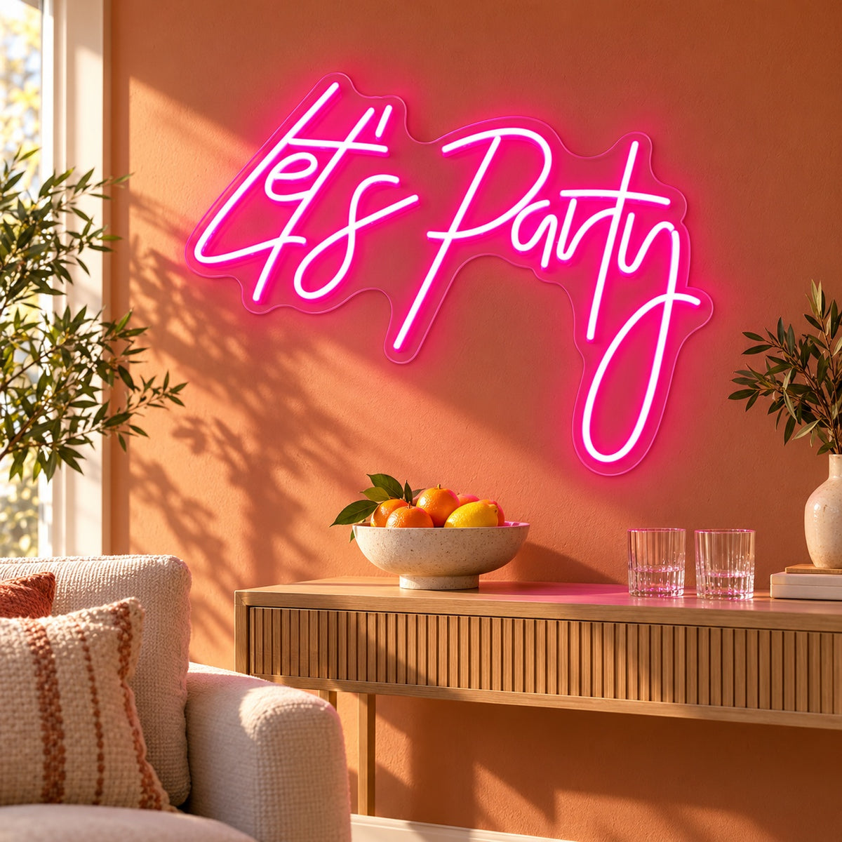 Let's Party LED Neon Sign - lifestyle view
