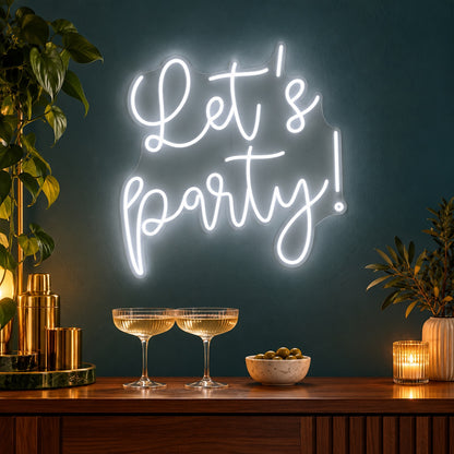 Let's Party! LED Neon Sign - advertising view
