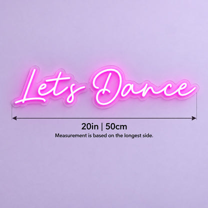 Lets Dance LED Neon Sign - size guide
