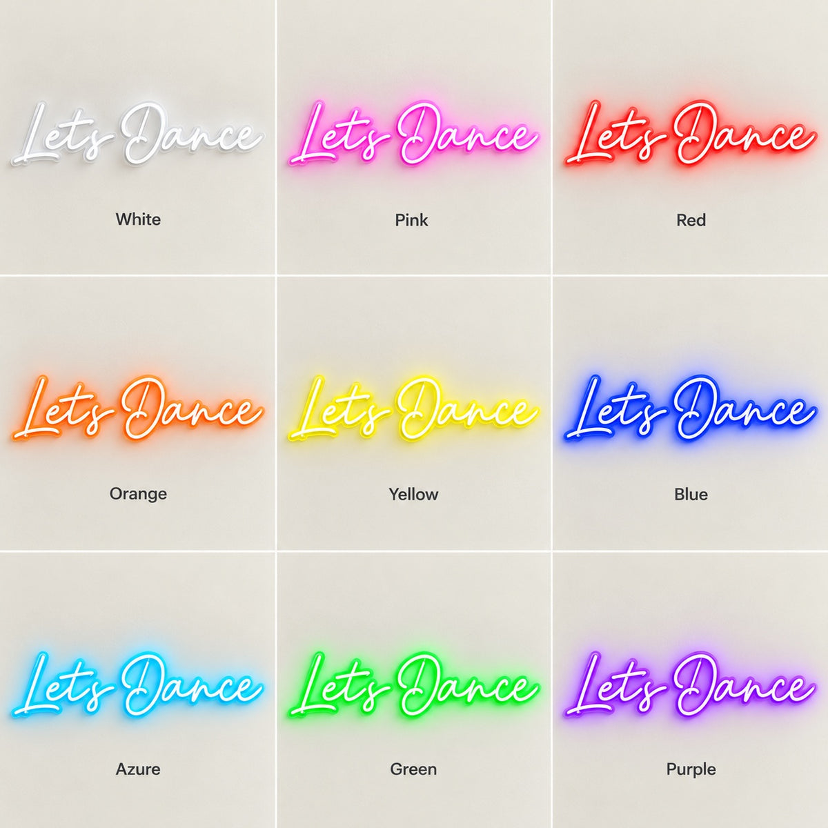 Lets Dance LED Neon Sign - nine-color grid