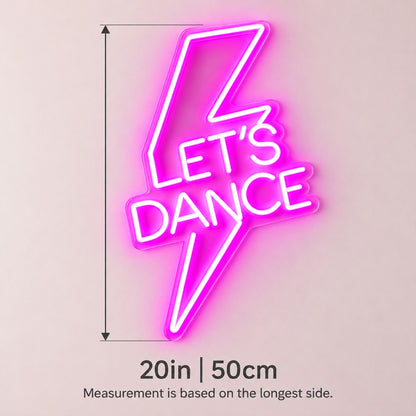 Lets Dance LED Neon Sign - size guide