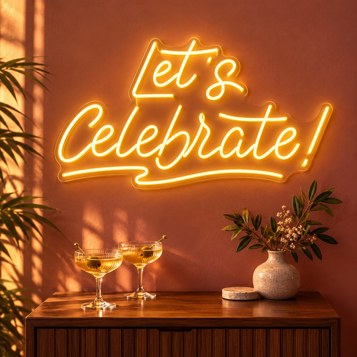Let’s Celebrate LED Neon Sign - advertising view