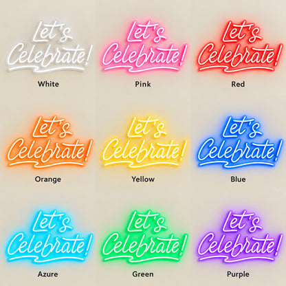 Let’s Celebrate LED Neon Sign - nine-color grid