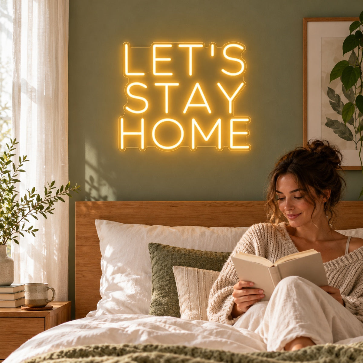 Let’s Stay Home LED Neon Sign - lifestyle view