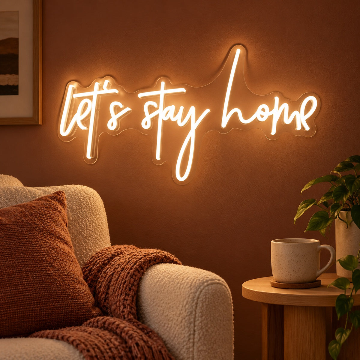 Let’s Stay Home LED Neon Sign - advertising view